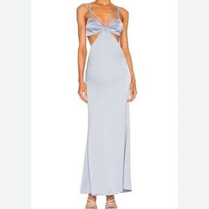Camila Coelho Dusty Blue Cutout Maxi Dress